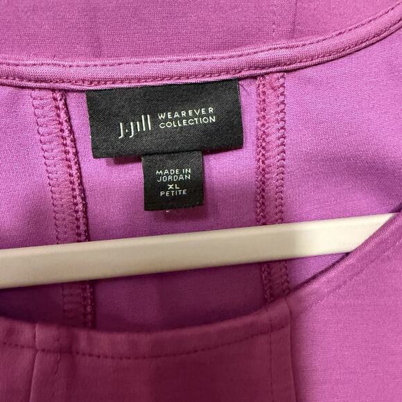 J. Jill Wearever Collection Tank Dress Sz XLP Purple Pleated Midi Stretch Casual - Picture 5 of 12